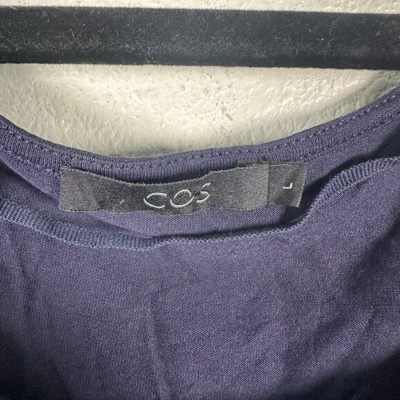 COS Navy Blue Flowy Sleeveless Pocket Tee Blouse Size Large - Picture 5 of 5